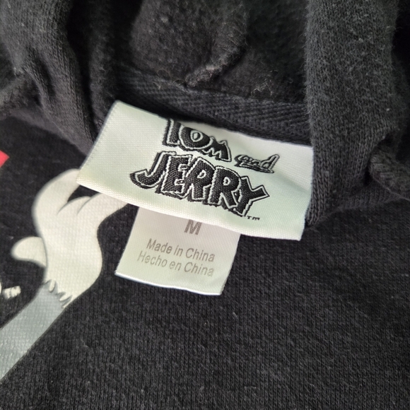 Cartoon Network Tom And Jerry Mens Graphic Black Pullover Hoodie - Picture 3 of 9